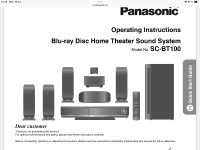 Cinéma Maison & Blu Ray Disc. Panasonic # SC-BT100