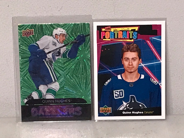 Quinn Hughes Upper Deck Dazzler & Portraits NHL Hockey Cards in Arts & Collectibles in Ottawa