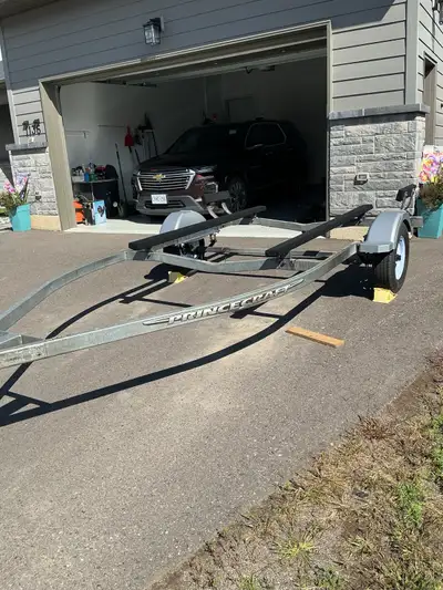 Selling my 2022 Princecraft galvanized trailer, has folding tongue and side guides. This unit was in...