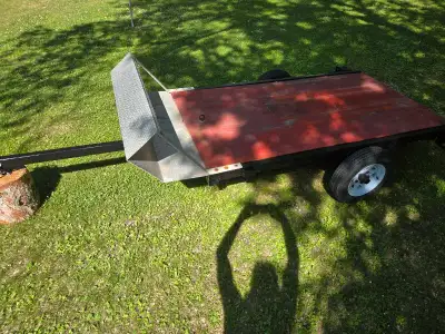 Good used sled trailer. Sold sled o red for trailer. Hubs decking, lights and paint done 2 years ago...