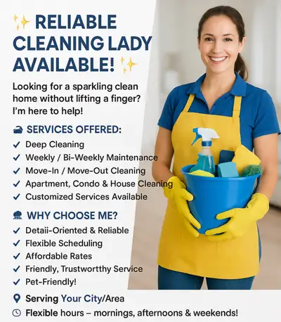 cleaning ladies available to clean!, View more