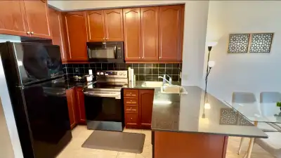 Address: 80 Absolute Avenue, Mississauga 2 Bedroom, 2 Full bathroom, 1 covered parking. Both bedroom...