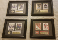 Two Card NHL Hockey Memorabilia Collector Frame