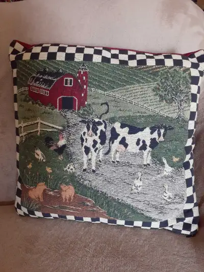 If the post is up, it is available! Tapestry like Animal Farm picturesque cushion Zipper along the l...
