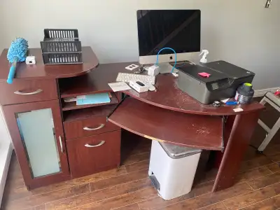 5’ long, 38” wide on one end and 22” wide on the other