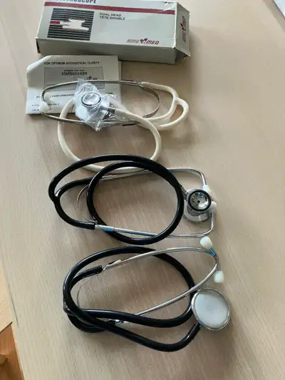 3 Stethoscopes Lot: Tycos, Mansfield, AMG Medical, View more