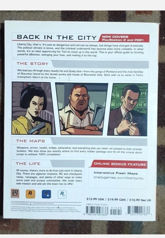 Grand Theft Auto Liberty City Stories Strategy Guide GTA dans Autre  à Ville d’Edmonton - Image 2