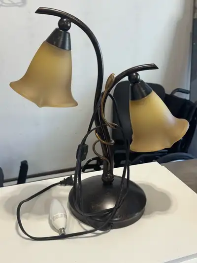 Brass Finish Double Table Lamp, View more
