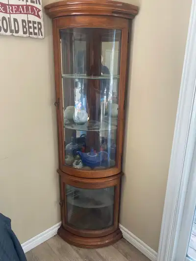 corner cabinet with light, View more