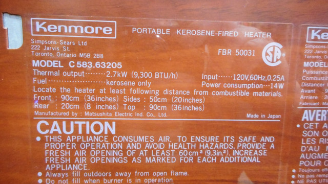 Portable Kerosene - Fired Heater in Fireplace & Firewood in Belleville - Image 4