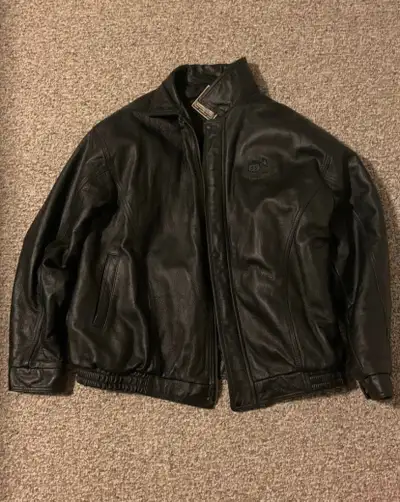 First Impressions XXL Melton Leather Jacket – Black, View more