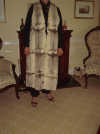 MINK VEST WITH COAT SHELL AND SCARF