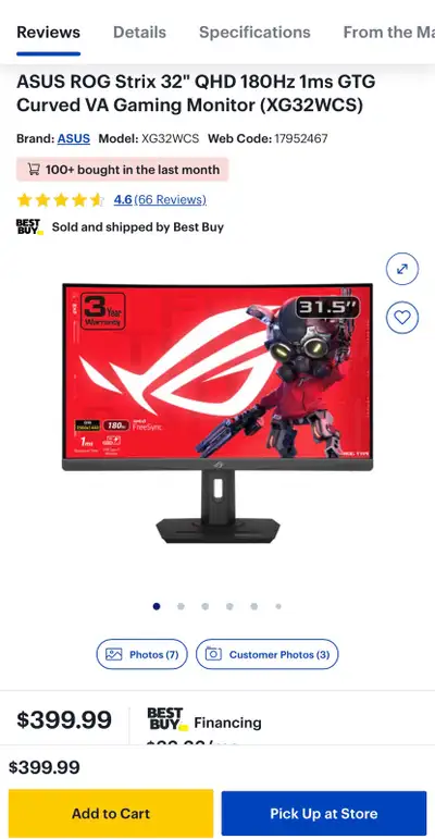 ASUS ROG Strix 32" Monitor, View more