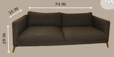 Structube Charcoal Grey Fabric Modern Sofa, View more