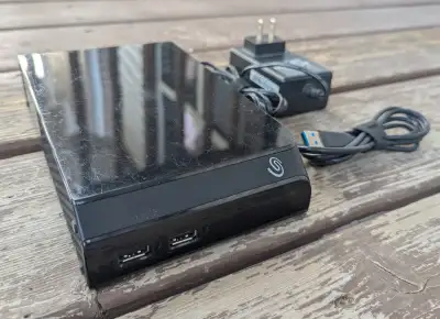 Seagate Backup Plus Hub 8TB external USB 3 hard drive. Also has 2 USB ports that let you connect and...