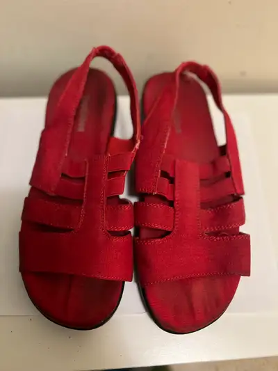 Tradition Red Slingback Flat Sandals-size 8, View more