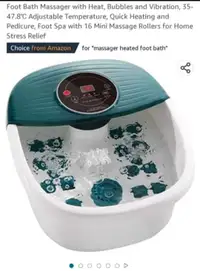 Foot Spa Bath Massager with Heat, Bubble and Vibration, 95-118℉