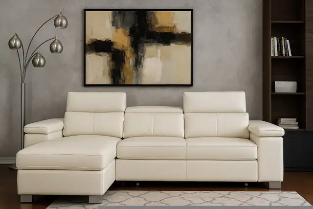 BEST SELLER Genuine Top Grain leather sectional sofa bed in Couches & Futons in Vancouver - Image 6