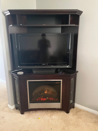 Electric fireplace/tv corner unit