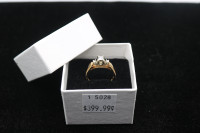 14KT Yelow Gold Solitaire Engagement Ring W/ Diamonds (#I-5028)