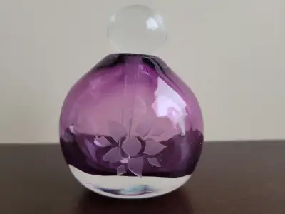 One-of-a-kind 3" glass perfume bottle w stopper, View more
