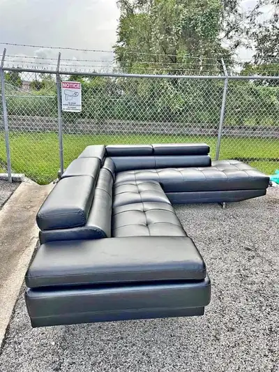 Never Used // Leather Sectional Couch Available For Sale, View more