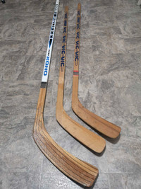 3 Vintage Hockey Sticks MINT 2 Vic Junior & 1 Koho Profeel