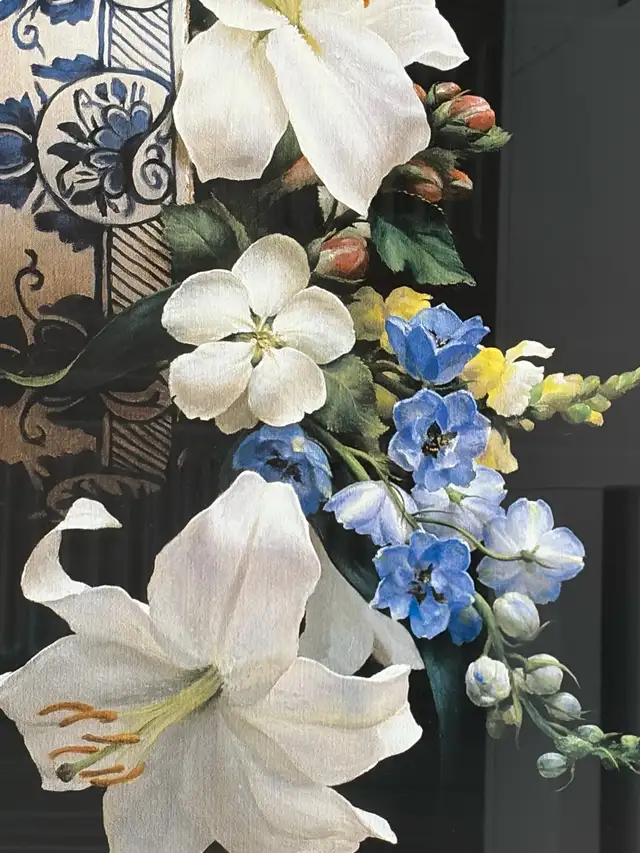 Large Framed Floral Wall Art – White Lily Still Life in Arts & Collectibles in City of Toronto - Image 3