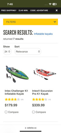 Inflatable kayaks 