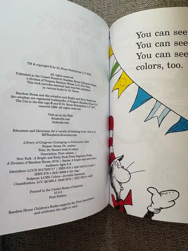 Dr Seuss Book of Colors  in Children & Young Adult in Windsor Region - Image 3