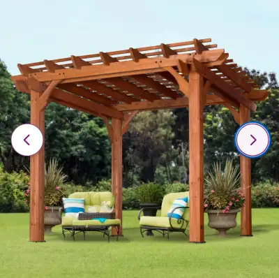 Sturdy cedar pergola, View more