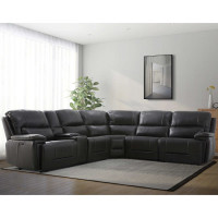 6-piece    Top Grain Leather Power    Reclining Sectional