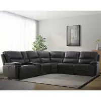 6-piece    Top Grain Leather Power    Reclining Sectional