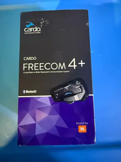 Complete Cardo 4 plus helmet comms. Used for a year then purchased a helmet with included comms. Wor...