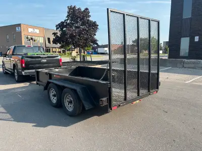 6x12 tandem 3500 axles, steel utility trailer, heavy duty with a long gate/ ramp. Tail lights work,...