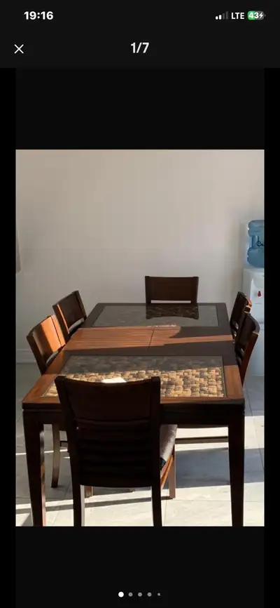Wooden Dining Table with Six Chairs, View more