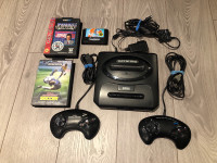 Sega Genesis console, 3 games, 2 controllers, all cables, works!