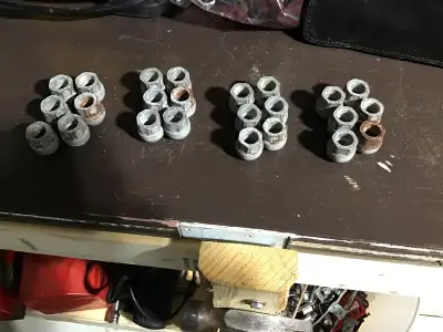 Lug nuts. From 2011 GMC pickup. Asking 5 dollars. Seven zero five 919 6448