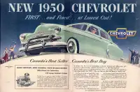 Large double-page ad for 1950 Chevrolet