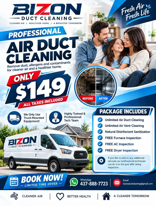 $149 Professional Air Duct Cleaning | Book Now