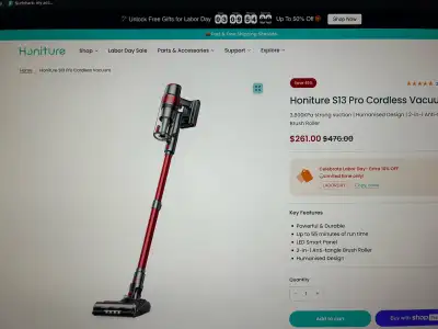 Honiture S13 CORDLESS VACUUM, View more