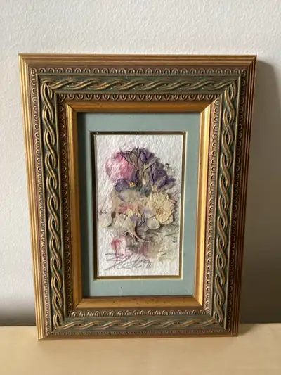 Vintage 1996 Pressed Flower Artwork KATHRYN REITH BLAKE, View more