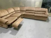 Comfy sectional with recliner and pull out bed ! I can deliver 