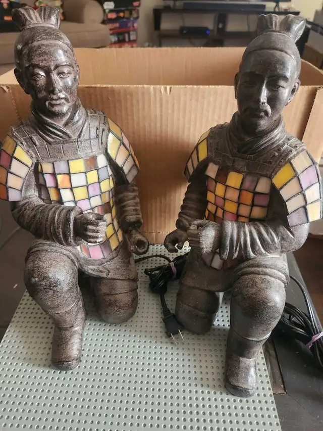 Beautiful Tiffany Style Stained Glass Figural Samurai guards in Indoor Lighting & Fans in Calgary - Image 7