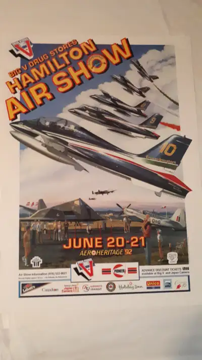 Posters Hamilton Air Show 1992 x 2 posters. 20" x 27.5". $10 ea Hamilton Air Show 1993. 20" x 27.5"....
