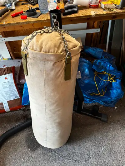 100lb punching bag with Everlast stand., View more