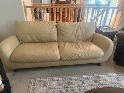 Free leather couch and matching chair!, View more
