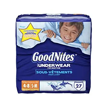 27 COUCHE**GOODNITES 4-8 ANS ( S-M ) EMBALLAGE NEUF---------8 $ 450-461-0769
