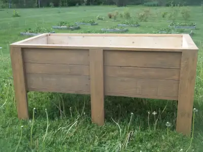 Summer Sale: Stained Raised Wooden Planters: 41.5L x 20W x 20T, View more