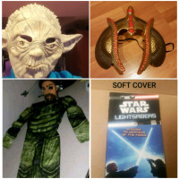 HALLOWEEN- STAR WARS ITEMS- COSTUMES, BOOKS, ETC. PRICES IN AD.